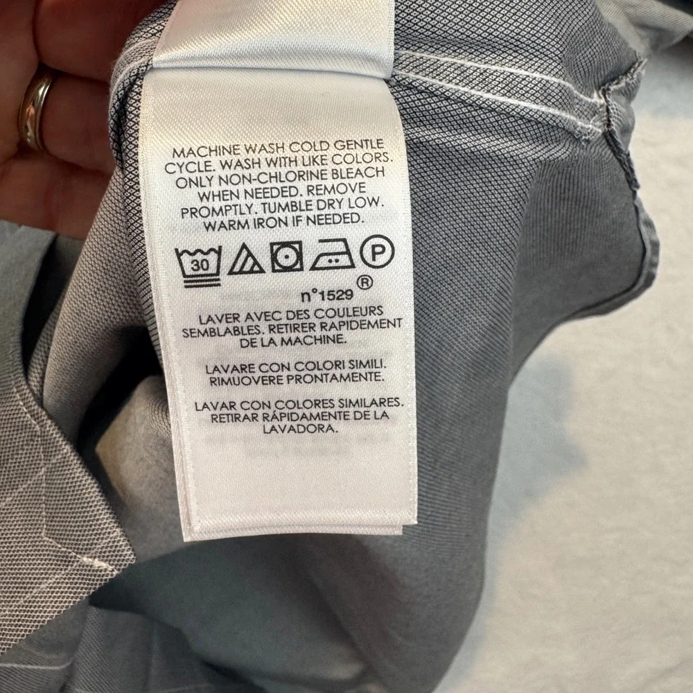 Polo Ralph Lauren Men 17 34/35 Slim Fit Easy Care Grey Dress Shirt NWT